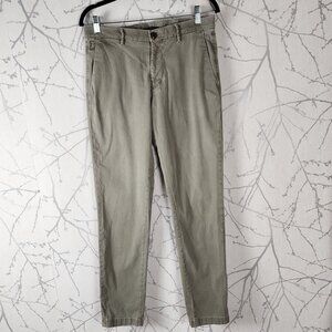 Boggi Sage Green Cotton Stretch Twill Mid Rise Slim Fit Chinos